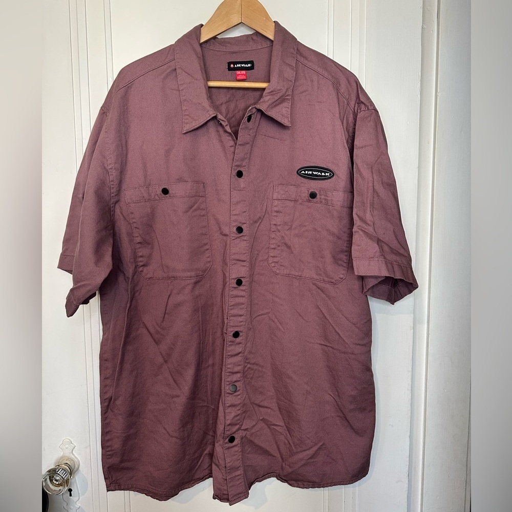 Airwalk Men's Casual Maroon Button Down Shirt